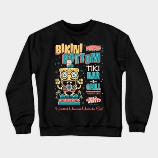 Bikini Bottom Tiki Bar - Vintage Surf - Hawaii Island Vacation Crewneck Sweatshirt